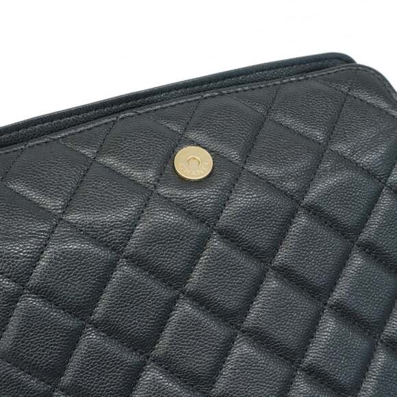 Chanel Matelasse Shoulder Bag with Chain, Caviar Skin, Black, Women's - Picture 6 of 9